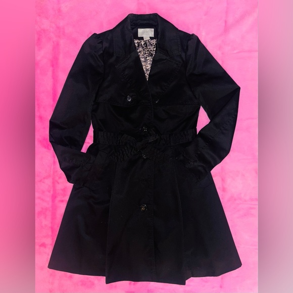 H&M Black Twill Trench Coat - Picture 2 of 4